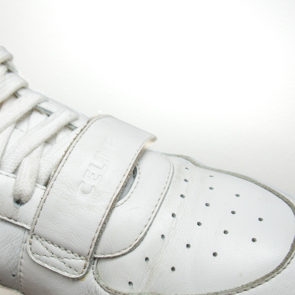 CELINE CT-02 Womens White Calf Leather High-Top Logo Sneakers SIZE‎ 37 EU / 7 US - Picture 10 of 15